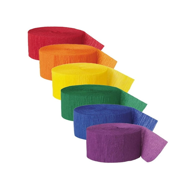 Rainbow Crepe Paper Streamers Assorted 81ft 6ct Walmart Com