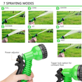 thumbnail image 3 of Expandable Garden Hose Pipe in 75ft - Flexible Garden Hose with 7 Function Spray Gun Nozzle – Powerful Expanding Hose Pipe for Gardens – Leak-Proof Outside Tap Kit with Accessories (Green), 3 of 8