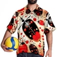 thumbnail image 4 of Seven Starred Ladybird Men's Short Sleeve Casual Printed Button Down Beach Shirt - Summer Hawaiian Top, 4 of 6