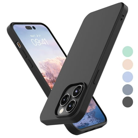 Ebizware Shockproof Silicone Back Cover Cell Phone Case for Apple iPhone 14 Plus, Black