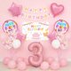 thumbnail image 3 of Globos de aluminio JBCAONTIA para fiesta de tercer cumpleaños, número 3, color rosa, 3 of 4