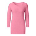 thumbnail image 5 of Women's Plush Fleece Pullover Sweater, Loose Fit Crewneck Long Sleeve Fuzzy Top, Soft Cozy Casual Sweatshirt for Fall Winter Daily Wear Pink, 5 of 6
