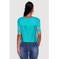 thumbnail image 4 of Women's Varsity Stripe Detail Short Sleeve Jersey Top, 4 of 4