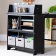 thumbnail image 2 of Guidecraft Design Studio – Black: 3-in-1 Kids Art Table & Stool Set, Writing, Crafting, Painting & Drafting Table for Kids with Craft Storage & Bins, Art Easel with Paper Roll, Toddler Activity Desk, 2 of 5