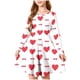thumbnail image 1 of Vestido de manga larga con cuello redondo para niñas, vestido elástico de manga larga, corte A, estilo patinador con volantes, vestido de recital escolar, vestido de manga larga con cuello redondo par, 1 of 4