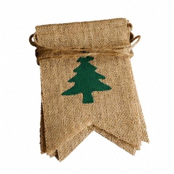 NIYANGLE Light Brown Burlap Christmas Tree Decoration Banner for Party Background and Festive Atmosphere