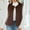 Coffee, variant on Hurxie Women's Fashion Autumn and Winter Warm Short Faux Fur Vests Khaki M