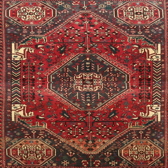 Ahgly Company Indoor Square Traditional Brown Persian Area Rugs, 6' Square