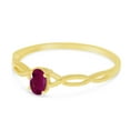 thumbnail image 3 of 10k Yellow Gold Oval Ruby Ring, 3 of 6