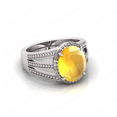 thumbnail image 4 of Shree Jewelrs Original Certified Natural Yellow Sapphire (Pukhraj) Ring - 11.00 Carat Certified Handcrafted Ring Jupiter Ring, PANCHDHATU Silver Plated Ring for Men and Women, 4 of 5