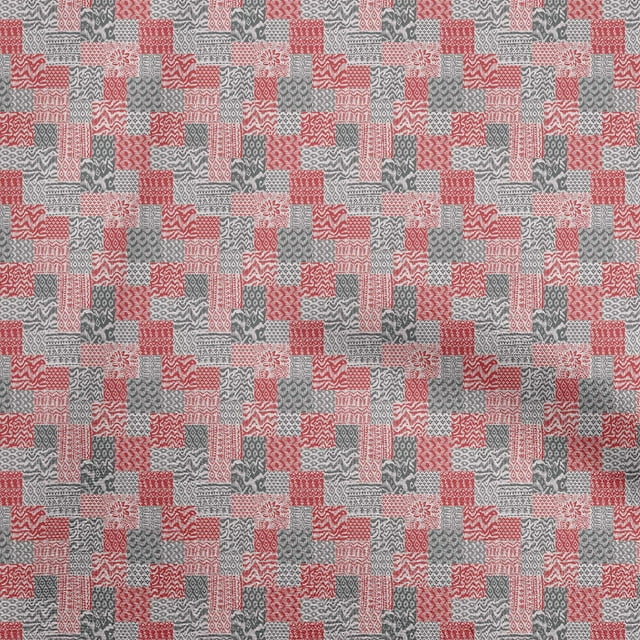 oneOone Rayon Red Fabric Mix Ikat Craft Projects Decor Fabric Printed By The Yard 56 Inch Wide