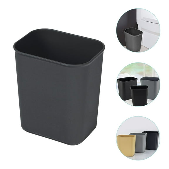PAMINGONO Set of 2 Black Trash Cans, Hotel-Grade Waste Bins for Home, Office, Kitchen, and Commercial Use
