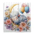 thumbnail image 2 of Adorable Sheep Sleep Moon Balloons Flowers Shower Curtains with 12 Hooks Waterproof Bathroom Decor 66" x 72", 2 of 6