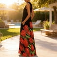 thumbnail image 7 of Summer Dresses for Women Plus Size V Neck Sleeveless Maxi Sundress Flowy Floral Wedding Guest Beach Party Tank Dress, 7 of 7