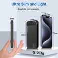 thumbnail image 2 of Power Bank Portátil de 10000mAh Cargador Delgado con 2 Salidas USB 2.4A y USB C Entrada/Salida Compatible con Huawei iPhone 16 15 14 13 12 iPad Samsung Galaxy S20 Tablet Android (Negro + Blanco), 2 of 7
