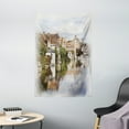thumbnail image 1 of Abstract Tapestry, Bruges Canal View Classic Gothic Architecture Building Artsy Watercolor Paint Print, Wall Hanging for Bedroom Living Room Dorm Decor, 40W X 60L Inches, Multi, by Ambesonne, 1 of 2