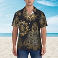 thumbnail image 4 of Mandaraji And Elephant Head Hawaiian Shirts For Men, Summer Short-Sleeve Relaxed-Fit Button-Down Shirts Large, 4 of 9
