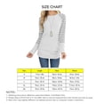 thumbnail image 5 of Sarapandan Women Striped Long Sleeve Shirts Raglan Round Neck Color Block Tunic Tops with Side Shirring for Daily Wear White XL, 5 of 5
