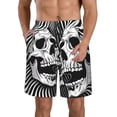 thumbnail image 1 of Fotbe Psychedelic Skull Illusion Art Trajes de Baño Estampados para Hombre, Shorts de Verano de Secado Rápido, Ropa de Playa, Bañadores-Small, 1 of 6