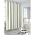 thumbnail image 5 of Sage Green Striped Waterproof Fabric Shower Curtain,Modern Farmhouse Sage Green White Stripes Shower Curtain for Bathroom Curtains Bathtubs Hotel Shower Curtains with 12 Hooks Standard 66x72, 5 of 6
