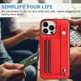 thumbnail image 6 of Nalacover Wallet Case for iPhone 15 Pro Max, Business PU Leather Unique Design Wristband Kickstand Credit Card Holder Slots Shockproof Scratch Resistant Phone Case for iPhone 15 Pro Max,Red, 6 of 7