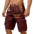 thumbnail image 5 of Big And Tall Cargo Shorts For Men With Elastic Waist And Drawstring Featuring Durable Cotton Blend Fabric In Classic Khaki Olive Black Navy Wine XXXXL, 5 of 5