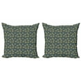 thumbnail image 1 of Ambesonne Floral Throw Pillow Cover 2 Pack, Fresh Green Foliage Leaves, 16", Multicolor, 1 of 2