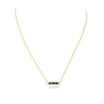 thumbnail image 3 of VRJewels 14k Solid Yellow Gold Diamond Emerald Baguette Bar Necklace, 3 of 9