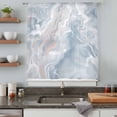 thumbnail image 5 of Light Blue Marble Sheer Curtains 96 Inches Long, Modern Abstract Ombre Minimalism Art Light Filering Curtains, Privacy Drapes Simi Floor to Veiling Curtain for Living Room Large Window Treatment, 5 of 9