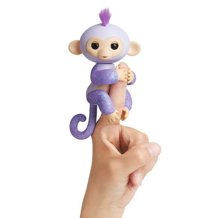 Fingerlings Glitter Monkey - Kiki (Purple Glitter) - Interactive Baby Pet - By