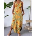 thumbnail image 2 of Vestido de playa Zeagoo Summer para mujer con estampado tropical amarillo L, 2 of 6
