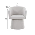 thumbnail image 5 of 24 Inch Accent Dining Chair- Cushioned Seat and Windsor Back- Gray Linen, 5 of 6