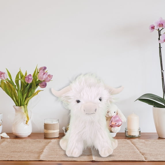 2023 New Scottish Highland Cow Plush Stuffed Animal Plush Toys, 11 Inches Highland Cow Plush Toys, Realistic Soft Cuddly Farm Toy Gift Dolls for Kids Boys Girls