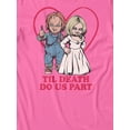 thumbnail image 3 of Chucky and Tiff Til Death Do Us Part Juniors Graphic Short Sleeve T-Shirt (Azalea, S-XXL), 3 of 4