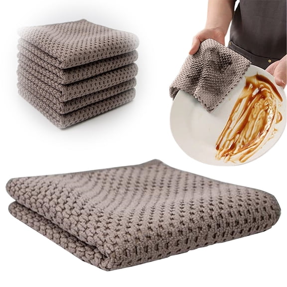 100% Cotton Waffle Weave Kitchen Dish Towels, Ultra Soft Absorbent Quick Drying Cleaning Towel, 11.81 x 1.81 Inches, 1-Pack(B)