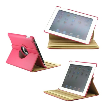 360 Degree Rotating Dual Layer PU Leather case with smart Cover function Swivel Stand for iPad 2 3 4