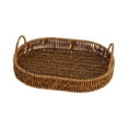 thumbnail image 4 of Abbracc Rattan Baskets with Handle Rattan Serving Tray Wicker Oval Fruit Bowl for Snacks Medium, 4 of 9