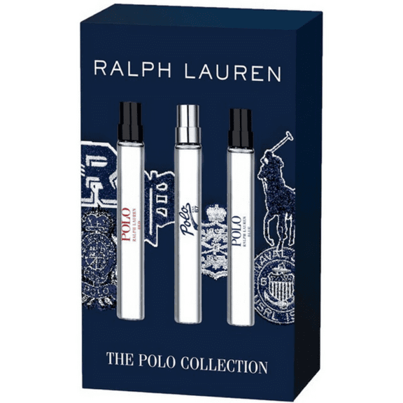 The Polo Collection Ralph Lauren Mini Set for Men: 3 x 0.34 Eau De Toilette Spray: Polo Red | Polo Blue | Polo 67