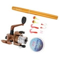 thumbnail image 2 of ziyahi Mini Portable Pocket Fish Pen Shape Fishing Aluminum Reel Red Rod Alloy Gold, 2 of 6