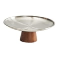 thumbnail image 2 of Frutero con pedestal, cuenco decorativo con base de madera, bandeja para servir comida, para mesa, hogar, cocina, encimera, decoración de oficina. M, 2 of 8