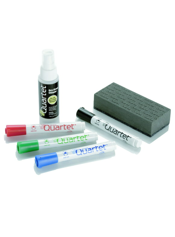 Quartet Classic Dry-Erase Kit Chisel Tip Dry-Erase Markers Eraser Spray Cleaner