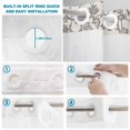 thumbnail image 4 of No Hook Shower Curtain, Farmhouse Grey Shower Curtains for Bathroom with See Through Top Window, Vintage Flower Leaf Botanical Plant Waterproof & Washable Bath Curtain Standard 72"x72", 4 of 9