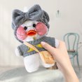 thumbnail image 2 of Almohada de animal de peluche de pato ruborizado suave de dibujos animados (gris blanco) Likrtyny juguetes de los niños, 2 of 6