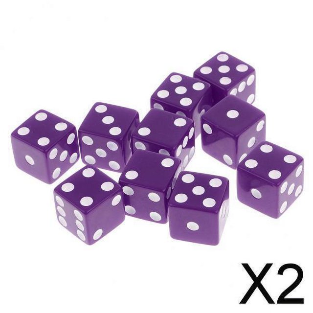 Paquete de 2 a 4 juegos de dados D6 de 10 piezas para juegos de rol de mazmorras y dragones 2 piezas