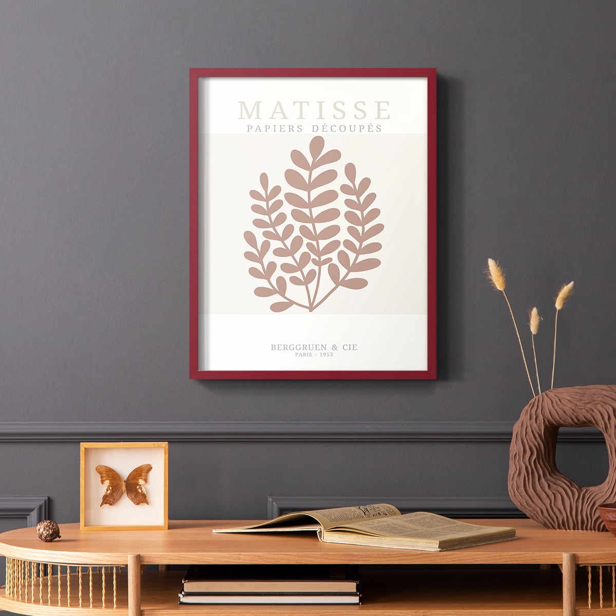 Matisse CDXXXIV in Red Solid Wood Framed Print No Nail Hanging