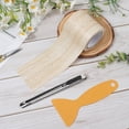 thumbnail image 3 of Brown 180x2.24 PapayaWhip Wood Grain Repair Tape Durable Adhesive Multi Use Repair PE Imitation Wooden Patch Utility Scraper Tool Sets for Handicraft DIY Furniture Renovation with Spatula, 3 of 9