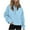 Blue, variant on AherBiu Plus Size Cropped Sweatshirts for Women Half Zip Fleece Lined Pullover Tops Loose Fitted Sweatshirts