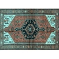 thumbnail image 1 of Ahgly Company Machine Washable Indoor Rectangle Persian Light Blue Traditional Area Rugs, 2' x 3', 1 of 4
