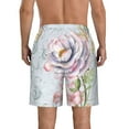 thumbnail image 3 of Bixox Men's Vintage Rose printing Casual Classic Fit Short Summer Beach Shorts, 3 of 6