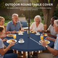 thumbnail image 3 of Round Outdoor Tablecloth with Umbrella Hole and Zipper, Dark Blue Tablecloth with Elastic Waterproof, Modern Farmhouse Solid Color Patio Table Covers for 55" - 60" Picnic Pool Tables, 3 of 9